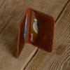 Personalized Compact Full-Grain Leather Card Holder — Neptün in Brown