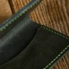 Personalized Compact Full-Grain Leather Card Holder — Neptün in Green