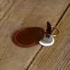 Personalized Full-Grain Leather AirTag Holder & Keyring — Victor in Brown
