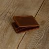 Personalized Full-Grain Leather Bifold Card Wallet — Levent in Brown