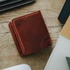 Personalized Full-Grain Leather Bifold Wallet, Classic — Kalyon — in use Personalized Full-Grain Leather Bifold Wallet, Classic — Kalyon — in use