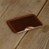 Personalized Full-Grain Leather Card Holder, 2 Pockets — Felenk in Brown