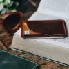 Personalized Full-Grain Leather Card Holder, 2 Pockets — Felenk — in use