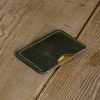 Personalized Full-Grain Leather Card Holder, 2 Pockets — Felenk in Green