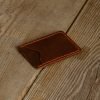 Personalized Full-Grain Leather Card Holder, 3 Pockets — Oruç in Brown