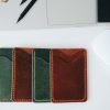 Personalized Full-Grain Leather Card Holder, 3 Pockets — Oruç — in use