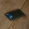 Personalized Full-Grain Leather Card Holder, 3 Pockets — Oruç in Green