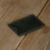 Personalized Full-Grain Leather Card Holder, 3 Pockets — Oruç in Green