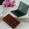 Personalized Full-Grain Leather Card Wallet, 6 Pockets — Gabya — in use
