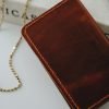 Personalized Full-Grain Leather Card Wallet, 6 Pockets — Gabya — in use