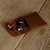 Personalized Full-Grain Leather Coin Purse — Jale in Brown