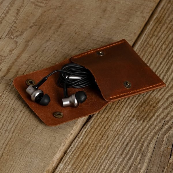 Personalized Full-Grain Leather Coin Purse — Jale in Brown