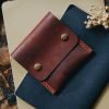 Personalized Full-Grain Leather Coin Purse — Jale — in use