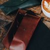Personalized Full-Grain Leather Glasses Case — Oscar — in use Personalized Full-Grain Leather Glasses Case — Oscar — in use