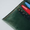 Personalized Full-Grain Leather Long Wallet with Phone Pocket — Seren — in use