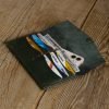 Personalized Full-Grain Leather Long Wallet with Phone Pocket — Seren in Green