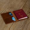 Personalized Full-Grain Leather Passport Holder — Alesta in Brown