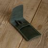 Personalized Full-Grain Leather Pen Case — Alfa in Green