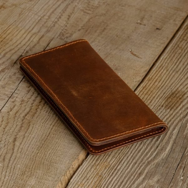 Personalized Full-Grain Leather Travel Organizer Wallet — Zuhal in Brown