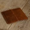Personalized Full-Grain Leather Travel Organizer Wallet — Zuhal in Brown