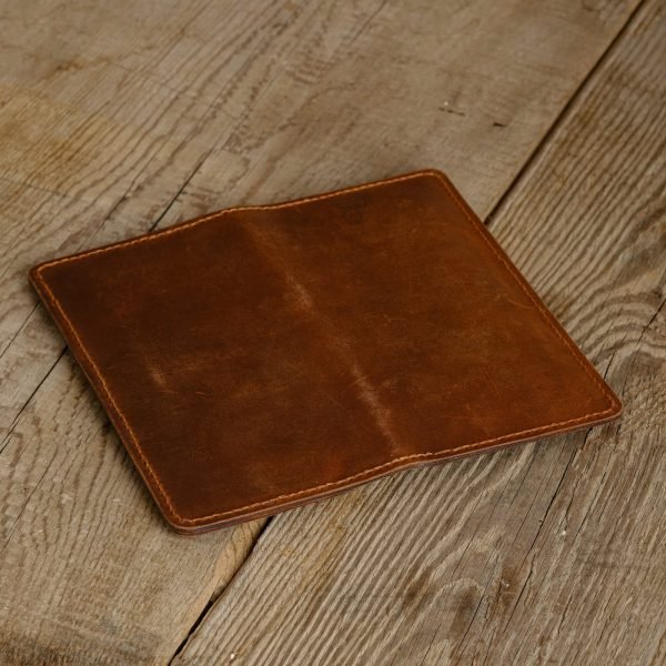 Personalized Full-Grain Leather Travel Organizer Wallet — Zuhal in Brown