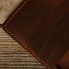 Personalized Full-Grain Leather Travel Organizer Wallet — Zuhal in Brown