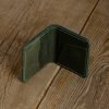 Personalized Minimalist Full-Grain Leather Bifold Wallet — Merih in Green