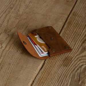 Personalized Minimalist Full-Grain Leather Card Holder — İstif in Brown