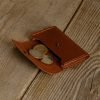 Personalized Slim Full-Grain Leather Card Holder — Poyraz in Brown