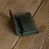 Personalized Slim Full-Grain Leather Card Holder — Poyraz in Green