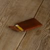 Personalized Slim Full-Grain Leather Card Wallet — Deniz in Brown