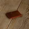 Personalized Slim Full-Grain Leather Card Wallet — Deniz in Brown