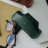 Personalized Structured Full-Grain Leather Glasses Case — Delta